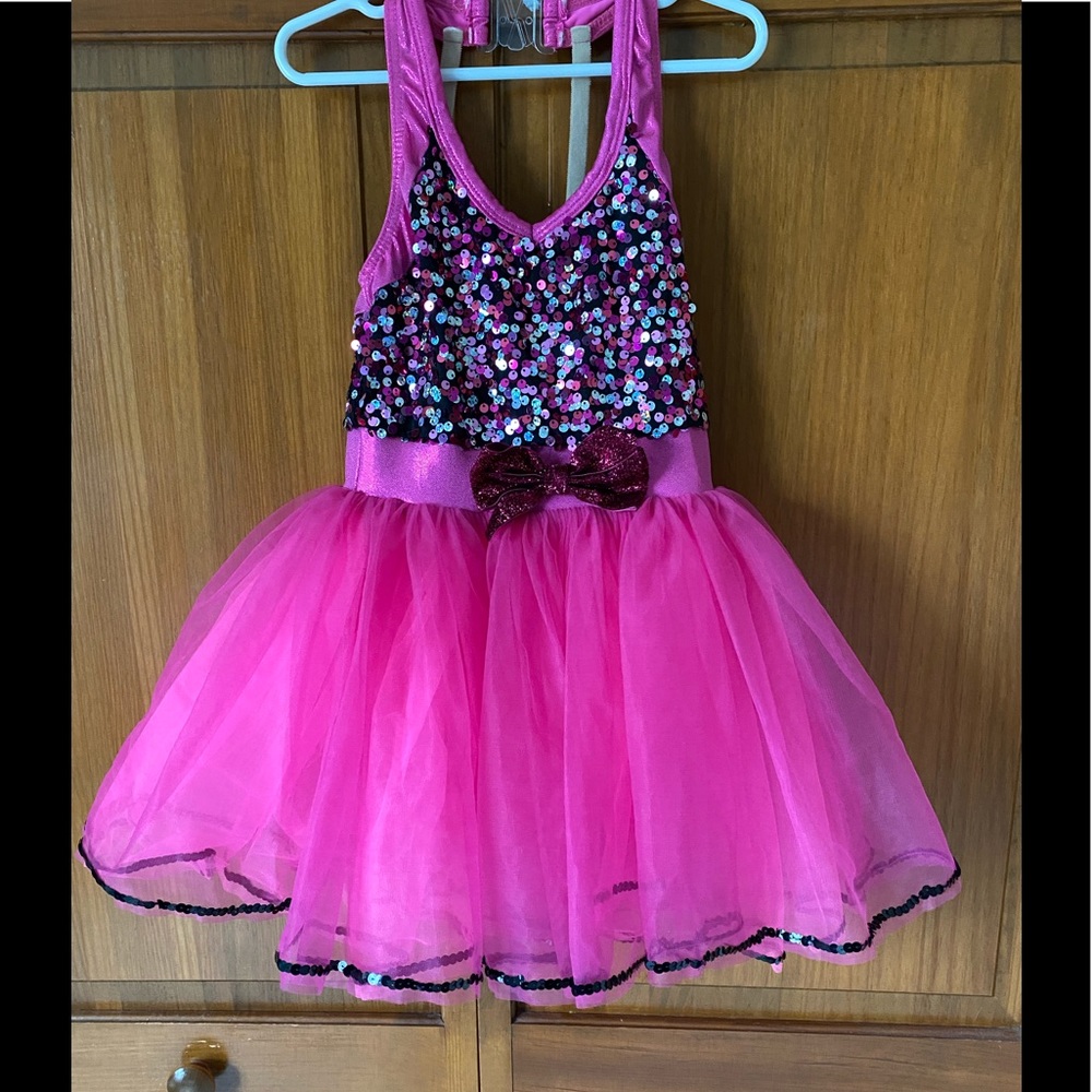 Pink and Black sequin Dance costume- A Wish Come True